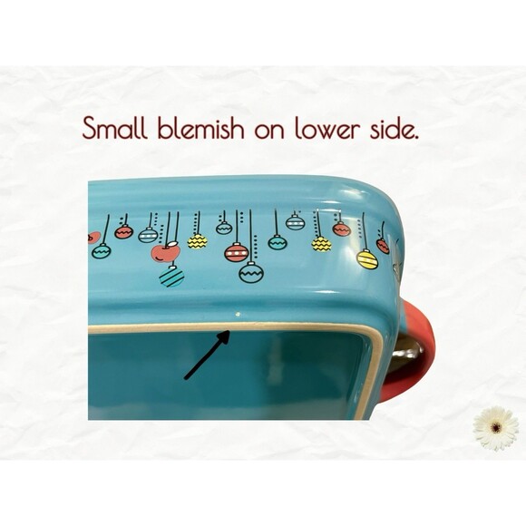 Holiday "Hello Kitty" Rectangular Snowman Baker Size 12" x 8.5" Teal Blue New! - Picture 6 of 6